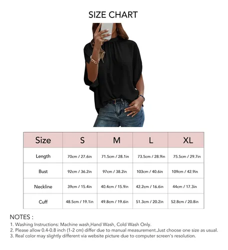 Women Top Loose Fitting Tie Back Short Sleeve Casual Batwing