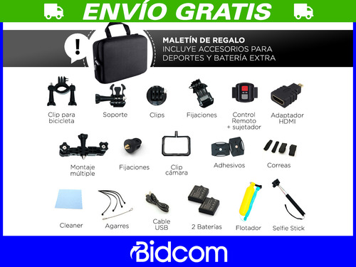 Imagen 3 de 10 de Camara Deportiva 4k Doble Pantalla Gadnic Wifi Sumergible