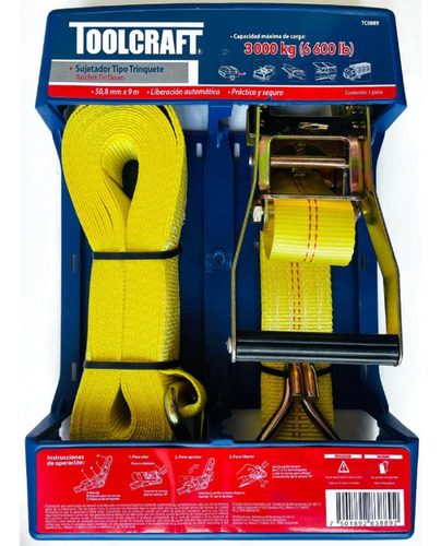 Eslinga Tipo Rachet 2 PuLG X 9mt Carga Max 3.000kg Toolcraft