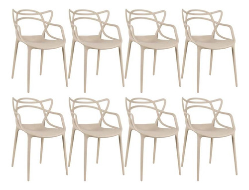 Cadeira de jantar Mobili Loft7 Allegra, estrutura de cor  nude, 8 unidades