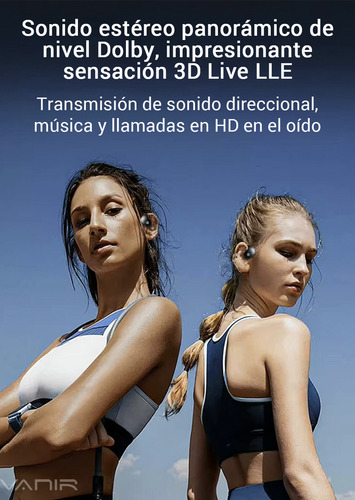 VANIR Audifonos Inalámbricos Bluetooth, Auriculares Gamer Deportivos, audifonos oido abierto, Oído Abierto, Batería Larga, top 10 mejores audífonos Compatibles Android iOS