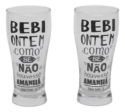 Jogo 2 Copos 200ml Decorados + Abridor Betelud Ref.1390