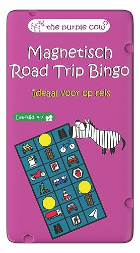 La Vaca Purple Magnetic Travel Road Trip Bingo Juego - Juego