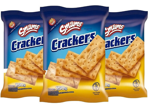 Galletitas Crackers Clasicas Sin Tacc Kosher Smams 150 Gr X3