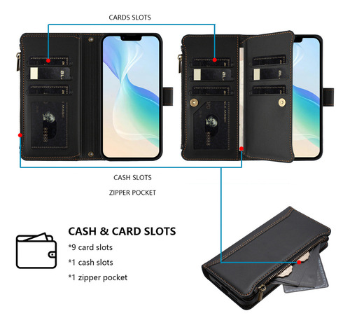 Funda De Piel Tipo Cartera Para Motorola G24 G23 G22 G20 G200