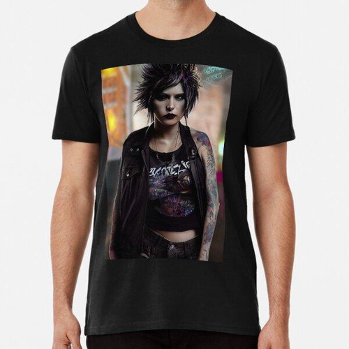 Remera Retrato De Chica Punk Rock - Punks Not Dead Algodon P