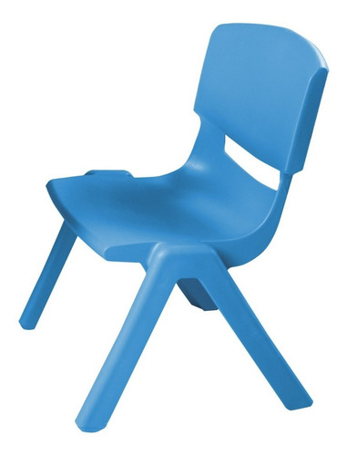 Set 4 Sillas De Plástico Infantil Preescolar Color Azul