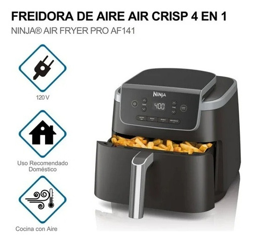 Freidora De Aire Ninja Af141 4 En 1 4.7 Litros 1750w