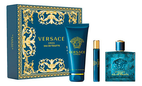 Perfume Versace Eros Set De 3 Piezas Para Hombre