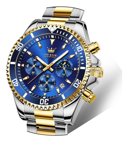 Olevs Reloj Hombres Relojes De Lujo Para Hombres Reloj Azul