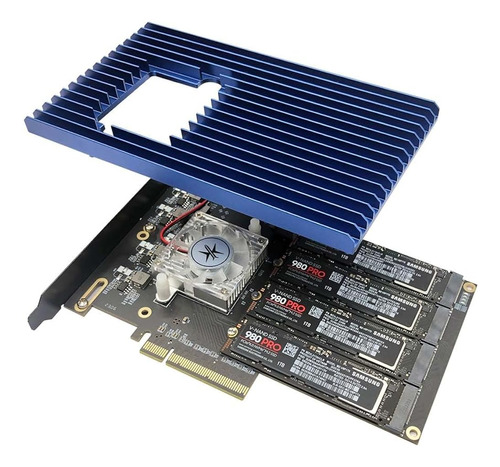 Konyead Quad Pcie Nvme M.2 Ssd Adapter Card-pci Con Carcasa 