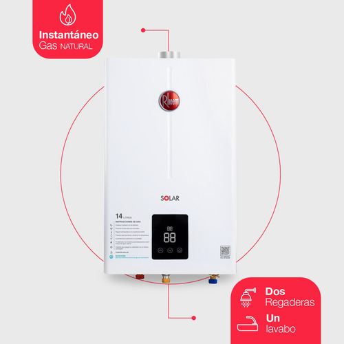 Calentador Agua Rheem Instantáneo Tf 14 L/min Gas Natural