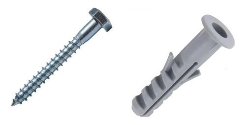 Parafuso Sextavado 1/4x60 Com Bucha Nylon 10 De Aba -100 Pçs