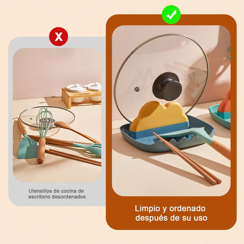 Soporte Para Cucharas De Cocina, Soporte Para Cuchara Y Tapa