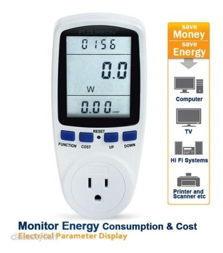 Medidor Contador Consumo Eléctrico Portátil  Display Lcd