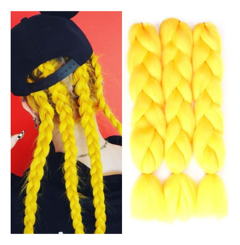 Sovaeer Yellow Jumbo Braiding Hair Extensiones Jumbo R7w9w