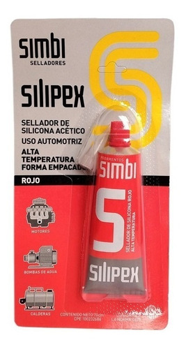 Silicon Alta Temperatura Silipex Rojo 70ml