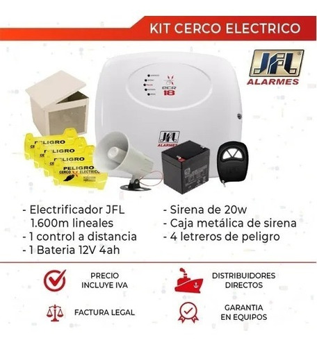 Kit Cerca Eléctrica Jfl Guayaquil Jfl Sirena Y Bateria