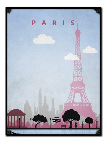 #431 - Cuadro Vintage 21 X 29 Cm / Paris Poster No Chapa