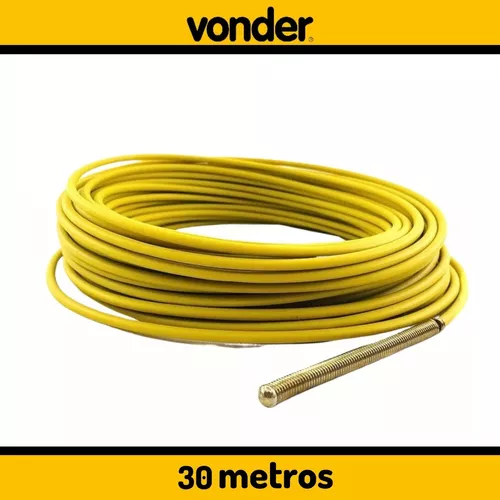 Guia Passa Fio Sonda Pvc Alma De Aço Profissional 30m Vonder