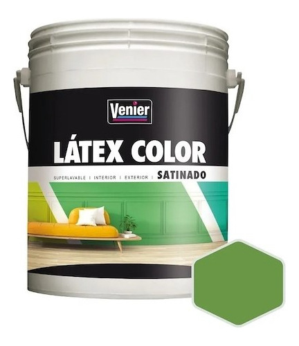 Latex Color Satinado Premium Venier X 1 Lts Color Verde Sereno