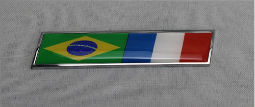 Emblema Adesivo  Brasil C/ França Borda Cromada