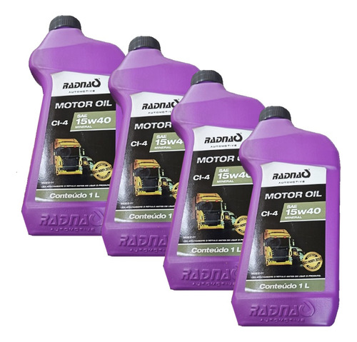 Kit 4 Oleos Motor Diesel 15w40 Mineral - Radnaq