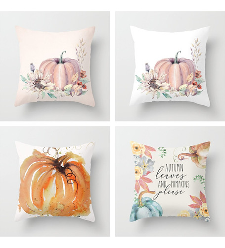 4 Fundas De Almohada De Halloween Para Sofá Cama Oficina Bar