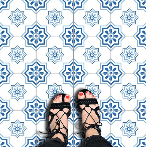 Vinilo Azulejo Mosaico Adhesivo 15x15 Cocina X 12u Laminado Color 42 Mykonos