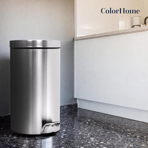 Bote de Basura Acero Inoxidable Con Tapa Capacidad 30 Litros Cesto Metalico 7 Galones Resistente Papelera Para El Hogar Oficina y Cocina Duradero Diseño Practico Facil Limpieza Apertura AntiHuellas