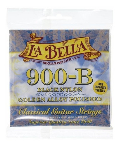 Encordadura La Bella Golden 900b Nylon Negro