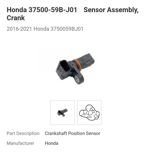 Sensor De Cigüeñal Honda Civic Crv Accord Insight 2016-2021