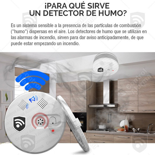 Imagen 7 de 8 de Detector Humo Sensores Inalambrico Alerta Sonido Casa Kit 4