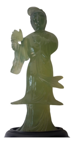Adorno Escultura China Figura Femenina De Jade  19 Cm