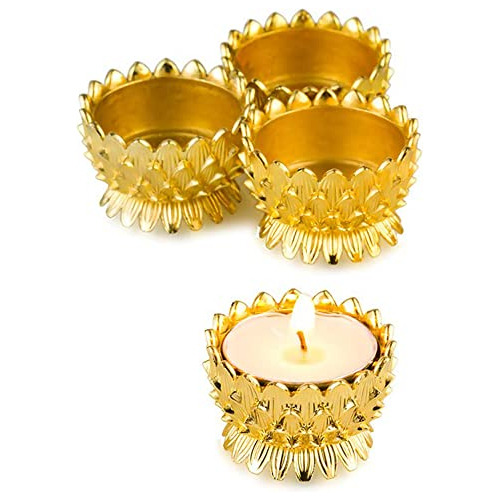 Lotus Diyas Para Diwali Lámpara De Aceite Dorada Butterlamp