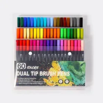 Comprar Plumones Punta De Pincel 60 Colores, Plumones Para Colorear