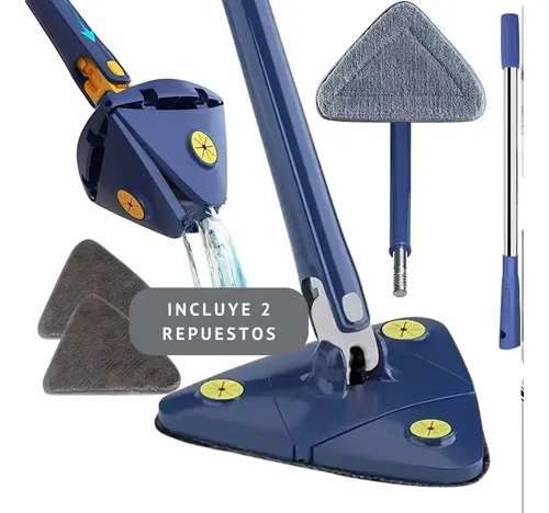Kit X2 Repuestos Microfibra Mopa Triangular Pisos Y Ventanas Gris