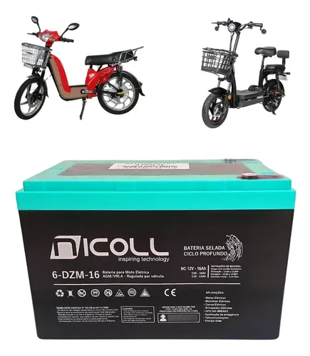 Bateria Bike Elétrica Pulse 12v 15ah 6-dzm-15 Ciclo Profundo
