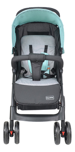 Coche Cuna Con Huevito Recien Nacido Bipokids Color Verde Chasis Negro