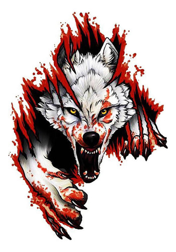 Wolf Head Pattern 3d Car Sticker, Anti Scratch Car Izquierda