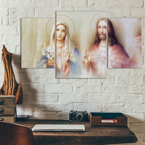 Cuadro Tríptico Maria Y Jesus