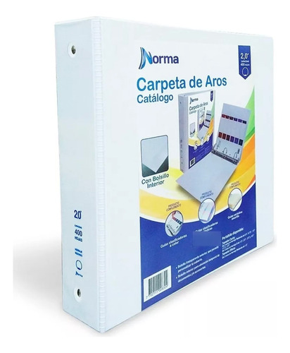 Folder Norma Blanco Tamaño Carta 2  Pulgadas Paq X10 Und