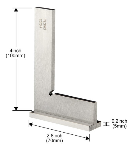 Precision Escuadra Maquinista Escuadra De Ingeniero 100x70 M
