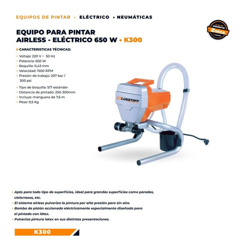 Pistola Equipo Para Pintar Lusqtoff Airless 1500 Rpm K300