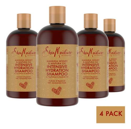 Shea Moisture Shampoo Manuka Honey Mafura Oil 4 Pack 384ml