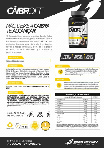 Suplemento De Potássio Magnésio Cálcio Cãibroff 60 Cápsulas