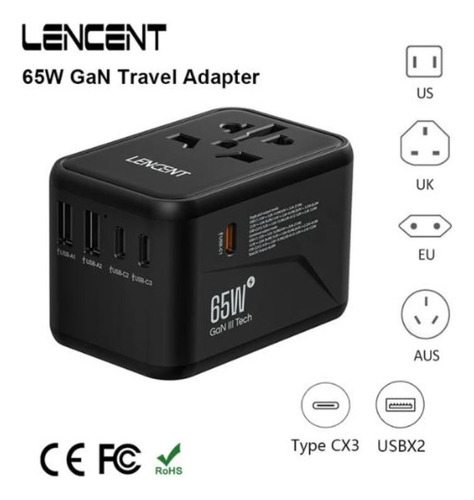 Adaptador De Tomada Com Usb Fusível Para Viagens +200 Países