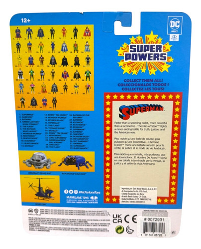 Superman Super Powers Figura Articulada 12cm Mcfarlane Cf