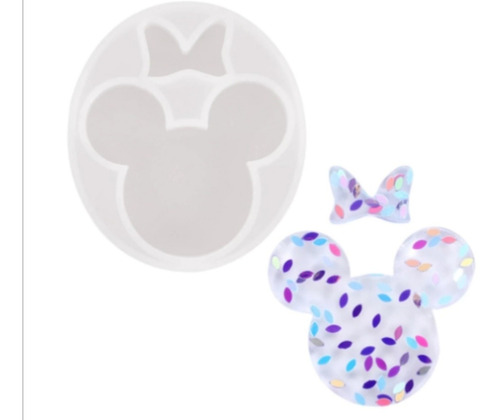 Molde Silicona Cara Mickey Y Minnie - Transparente P/ Resina