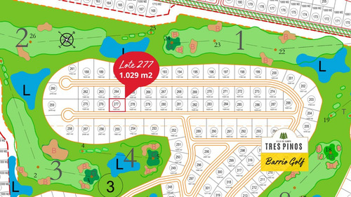 Lote 1.029m2 Barrio Golf Tres Pinos Gral Rodriguez